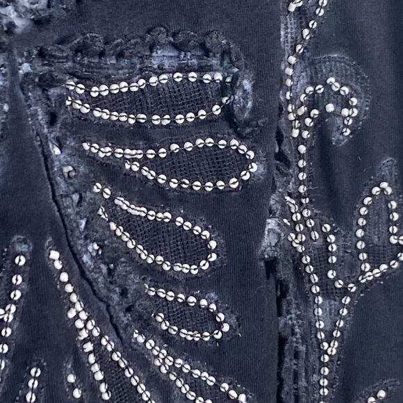 Free People New Times Ice Ice Baby Blue Gray Beaded Mesh Dress Sz S - Picture 5 of 9